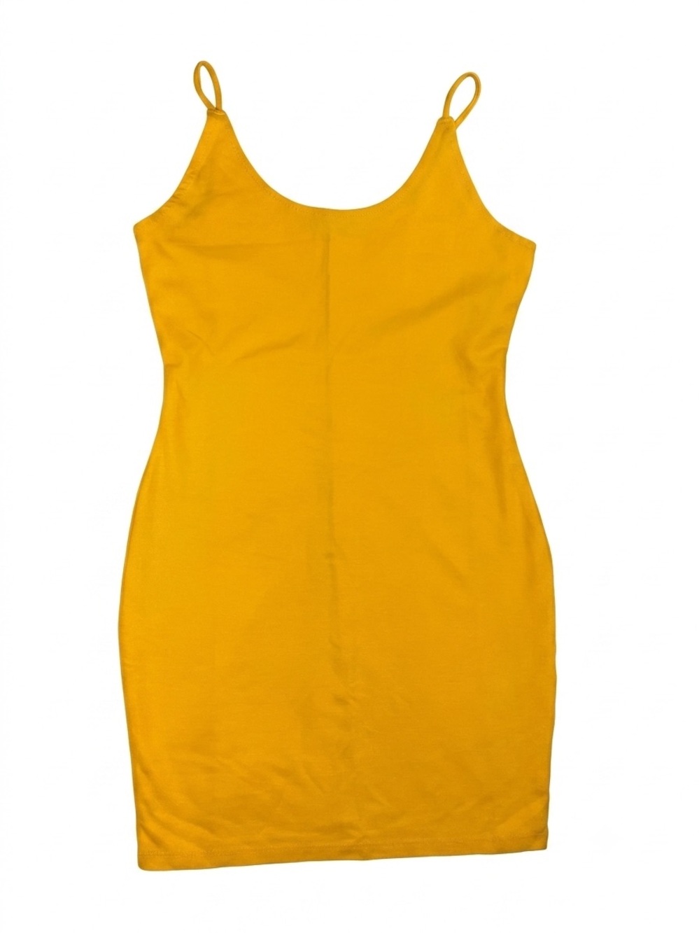 iris Mustard Yellow Spaghetti-Strap Mini Dress